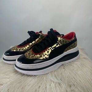 PUMA Gold Leopard Sneakers | Platform Style | Bold Streetwear Vibes Almost new